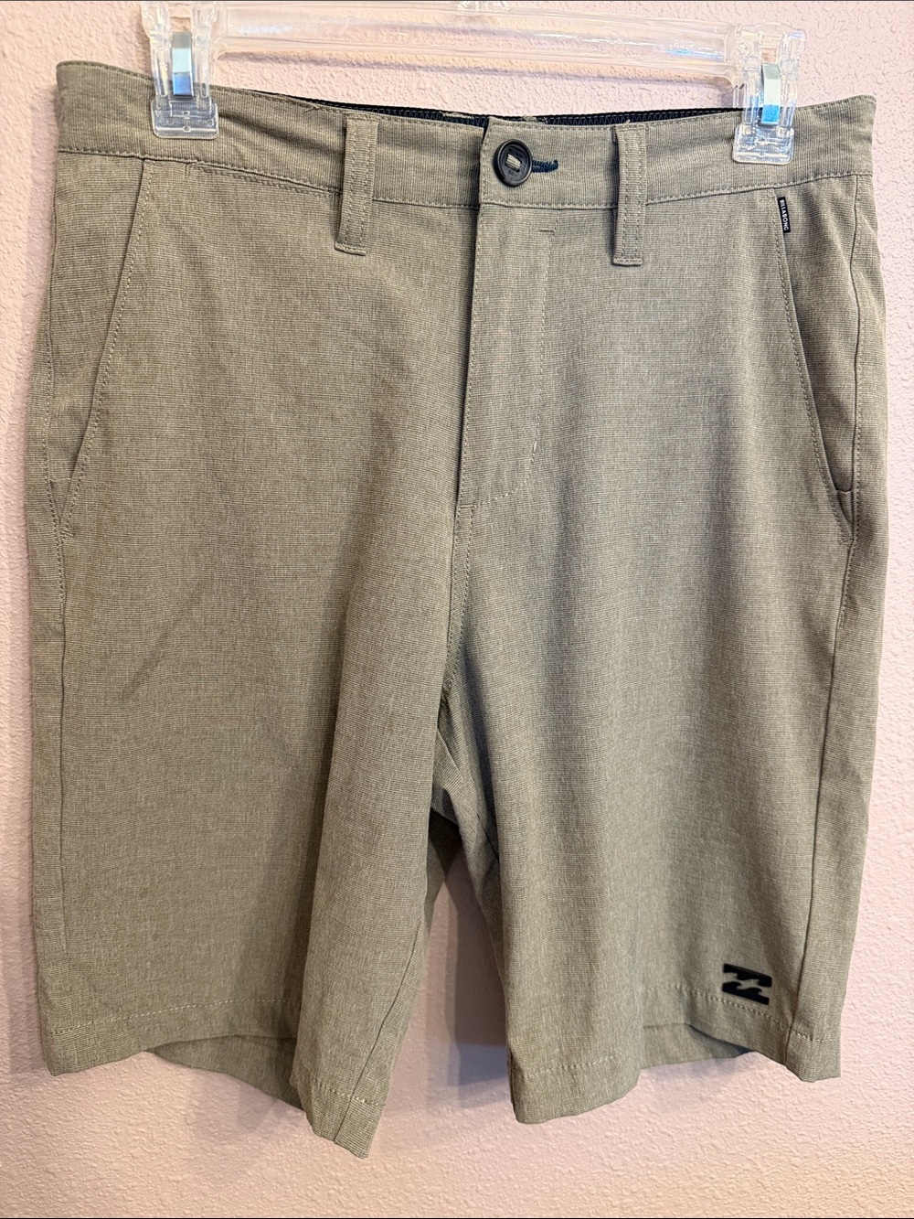 Billabong Submersible Crossfire Hybrid Men's Tan/Olive Short with Subtle Texture